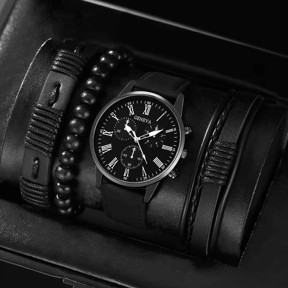 Quartz Watches Bracelet Watch Set For Men Business