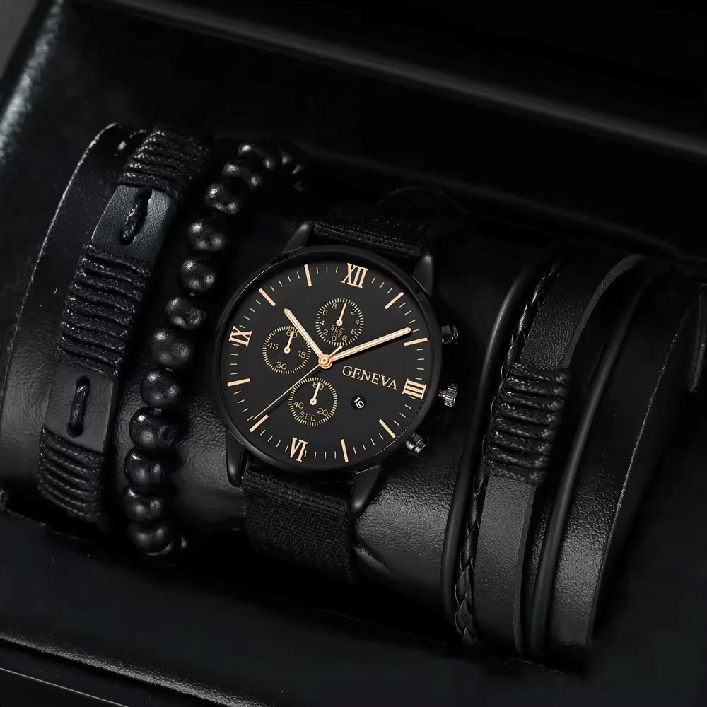 Quartz Watches Bracelet Watch Set For Men Business