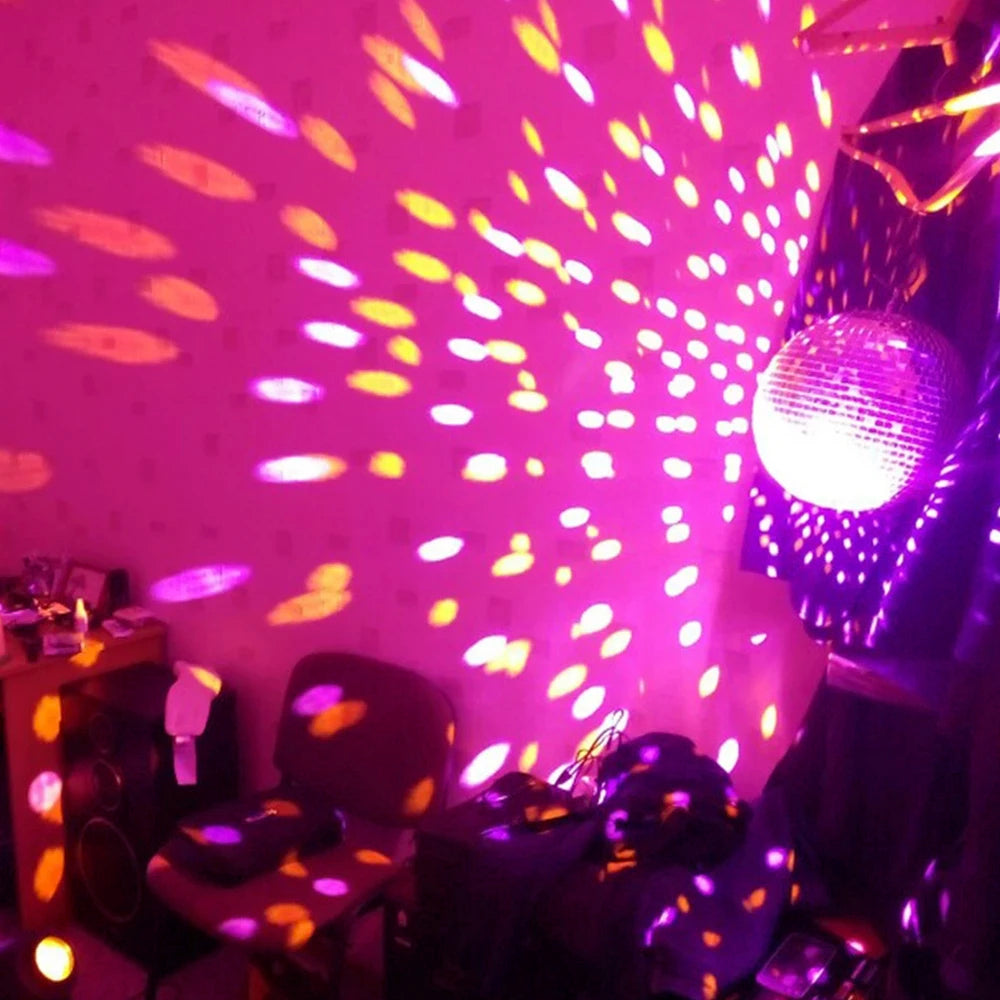 Glass Rotating Mirror Ball Disco