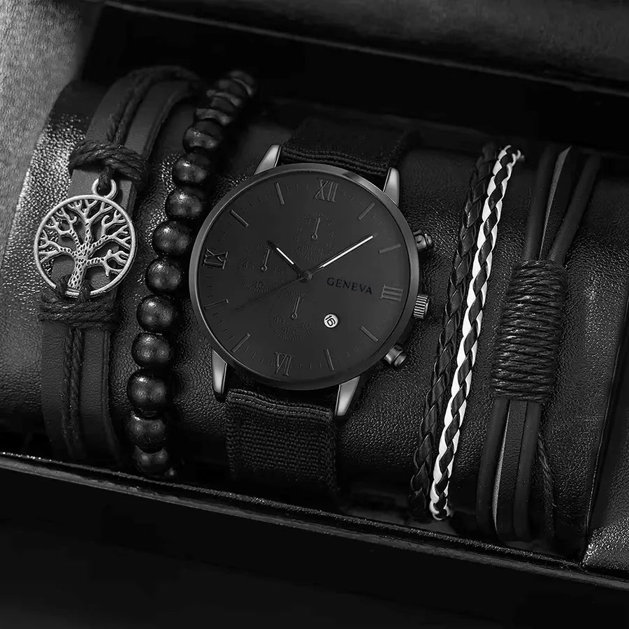 Quartz Watches Bracelet Watch Set For Men Business
