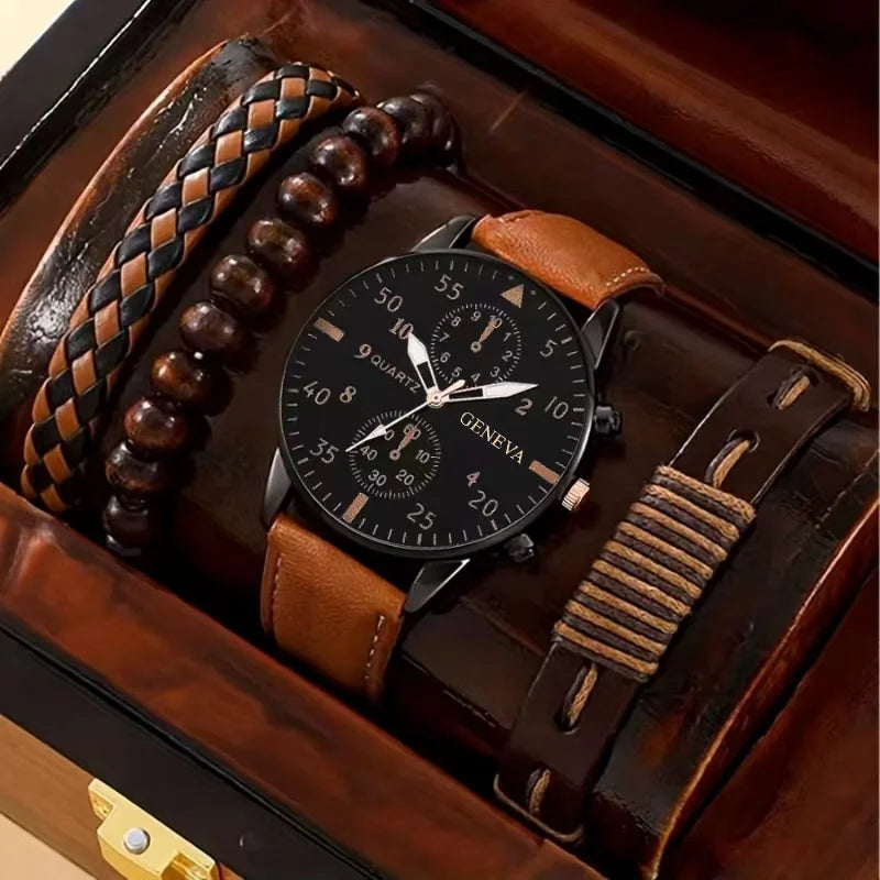 Quartz Watches Bracelet Watch Set For Men Business