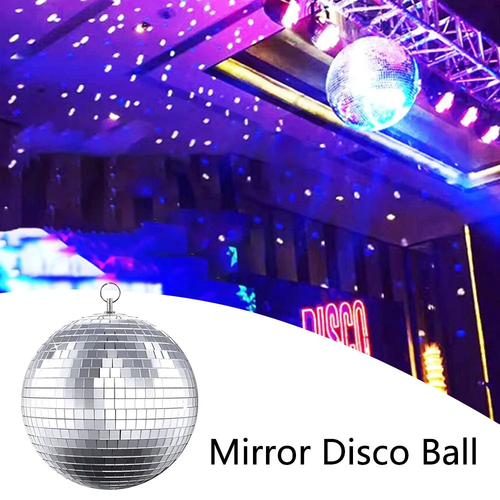 Glass Rotating Mirror Ball Disco
