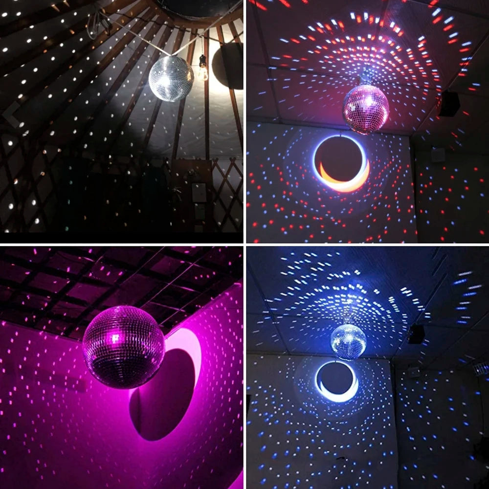 Glass Rotating Mirror Ball Disco