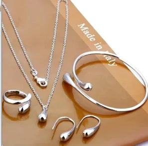 Set Heart Shaped Jewelry Set Of Earrings Pendant Necklace For Women