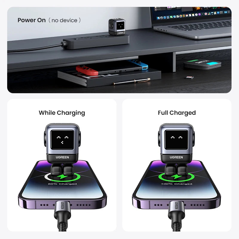 【US Plug】UGREEN 65W 30W GaN Charger Robot Design
