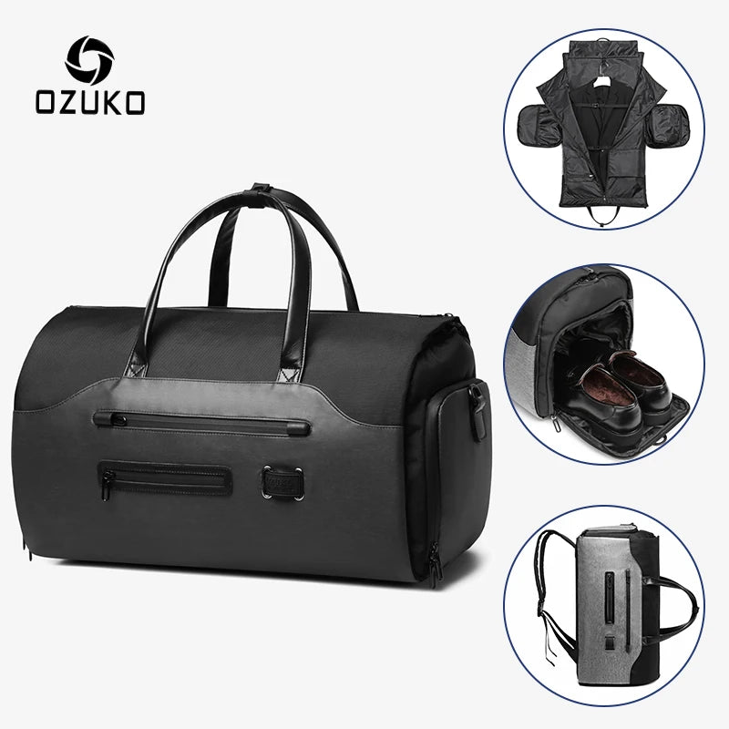 OZUKO Capacity Luggage Handbag Male Waterproof