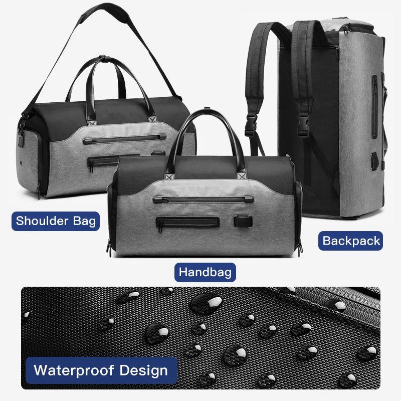 OZUKO Capacity Luggage Handbag Male Waterproof