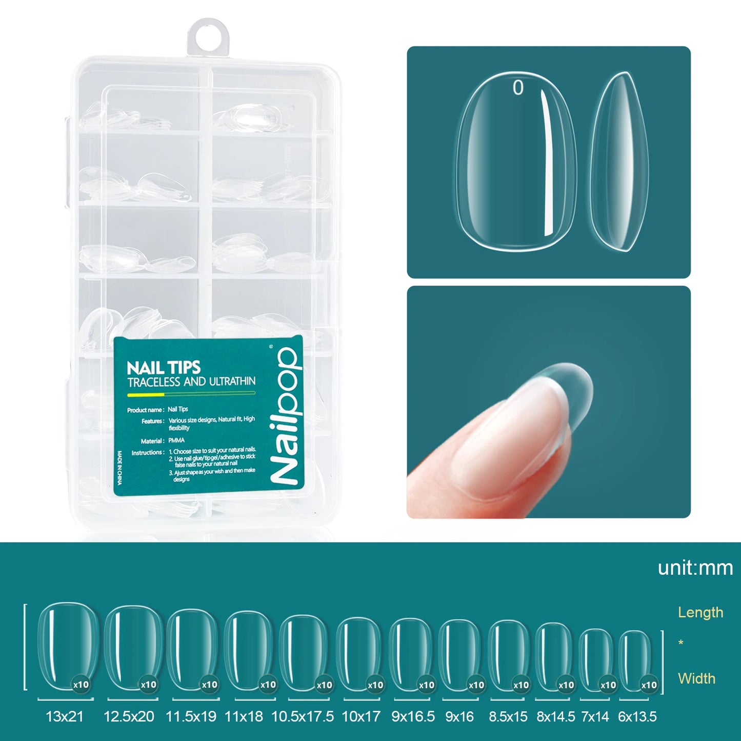 Nailpop Soft Gel Tips for Nails Acrylic Material
