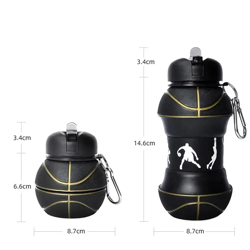Foldable Football/basketball Silicone Water Bottle