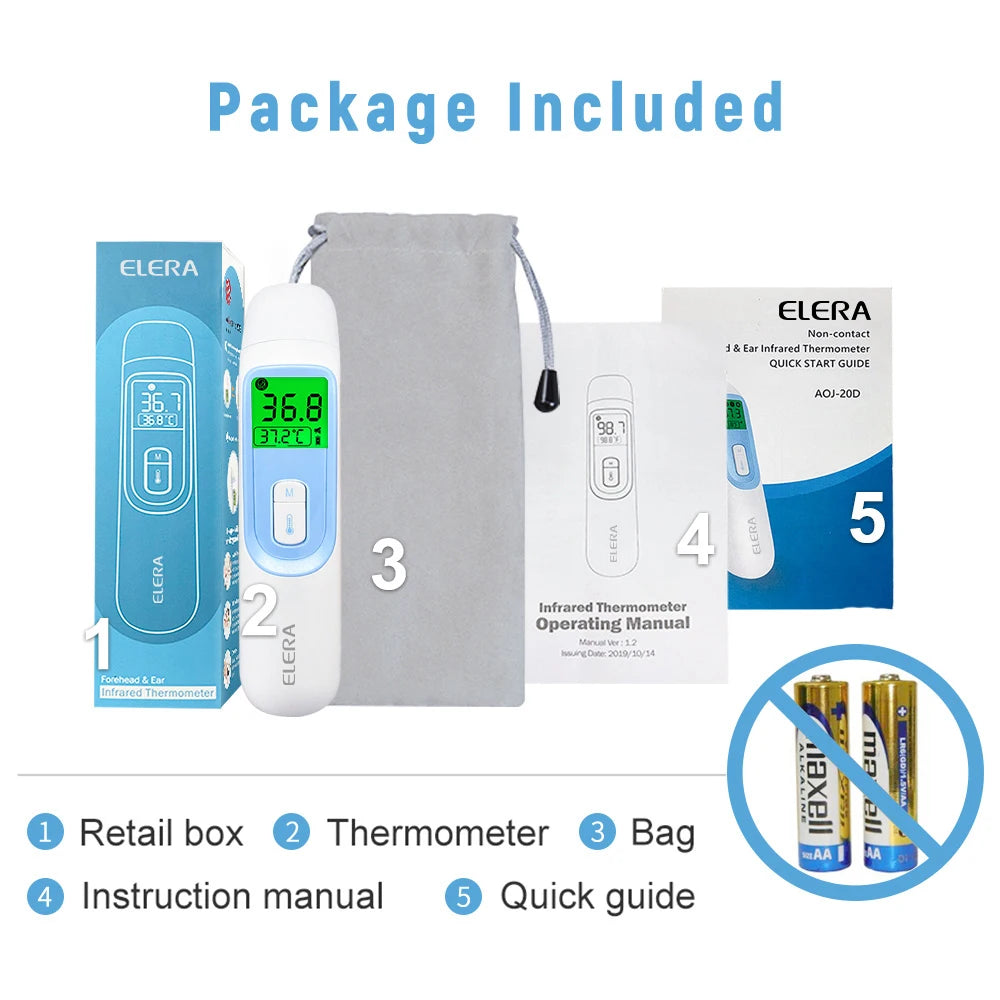 ELERA Digital Ear Thermometer Forehead Non-Contact Baby Body