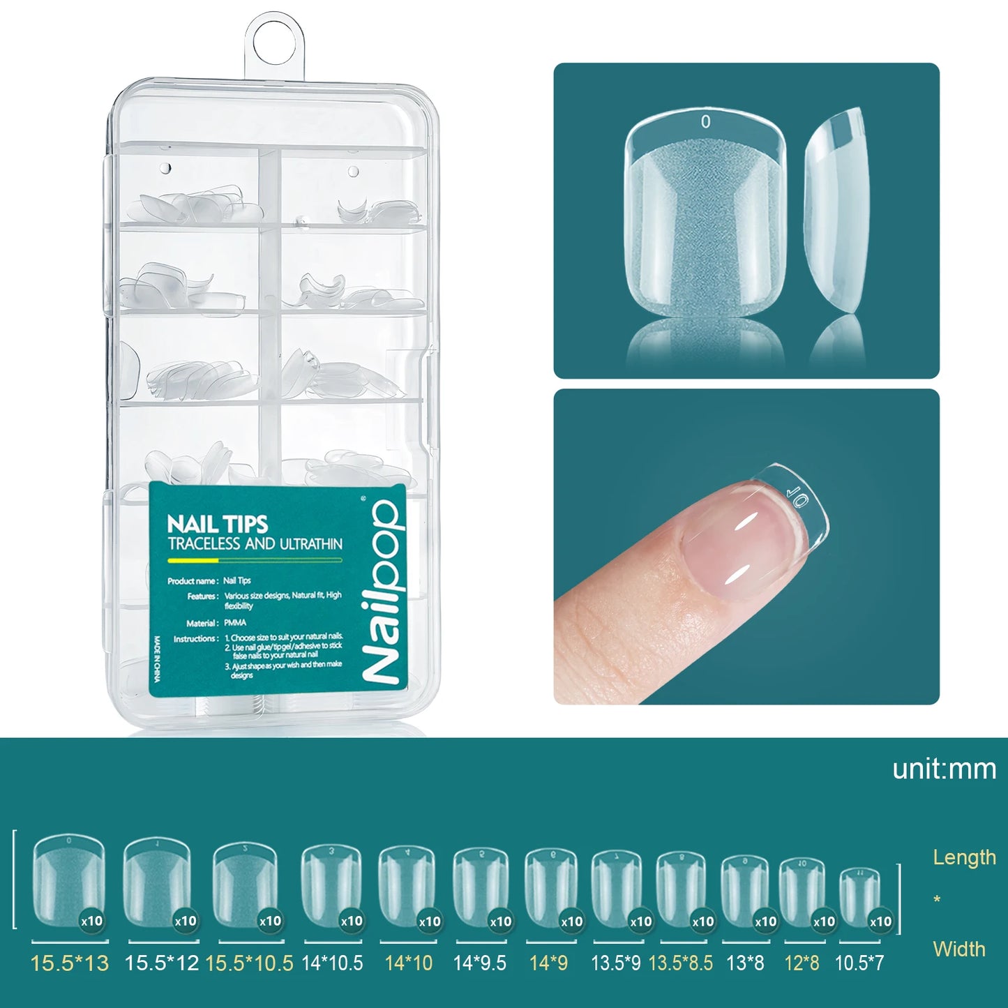 Nailpop Soft Gel Tips for Nails Acrylic Material