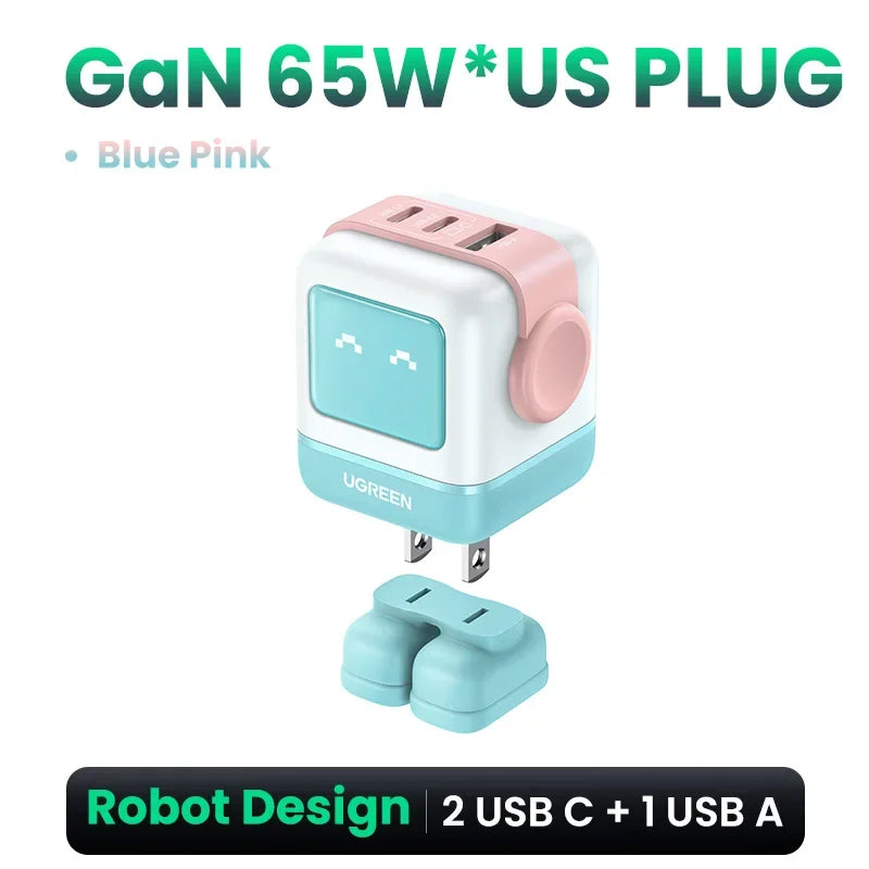 【US Plug】UGREEN 65W 30W GaN Charger Robot Design
