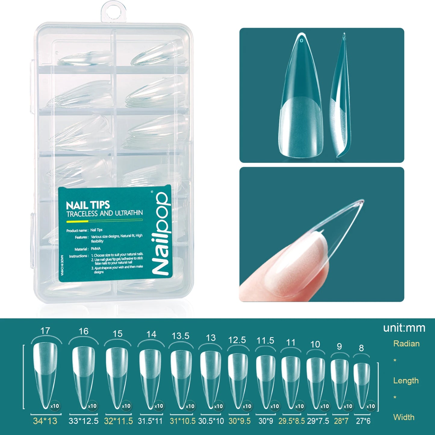Nailpop Soft Gel Tips for Nails Acrylic