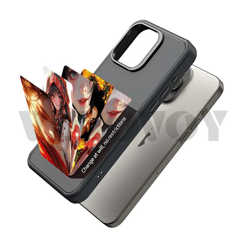 NFC Smart Phone Case For iphone 16 15 14 13 Pro Max E ink 4 Color Screen DIY