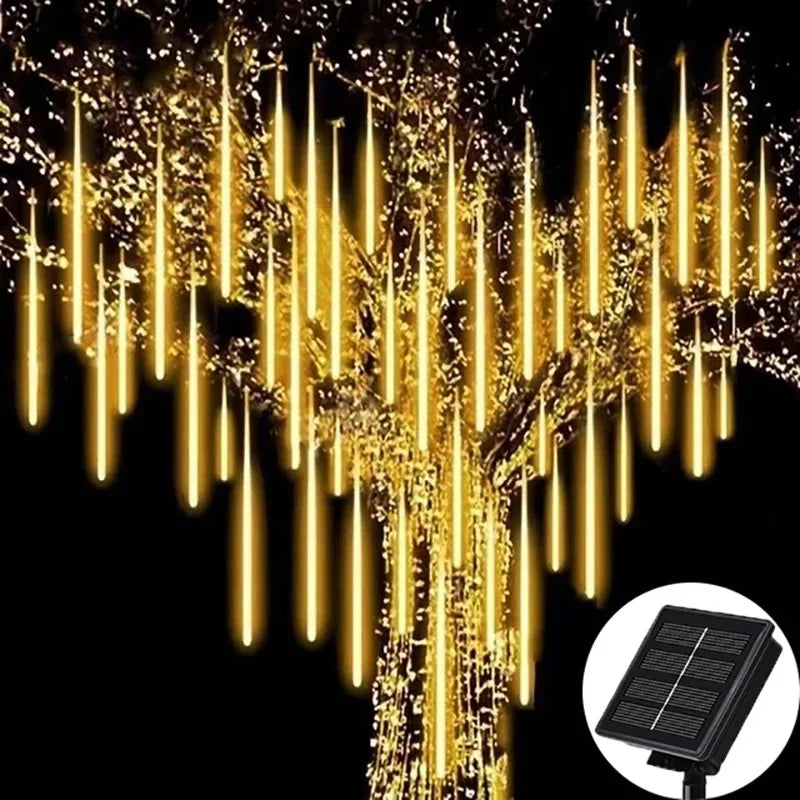 Solar Meteor Shower Rain String Lights