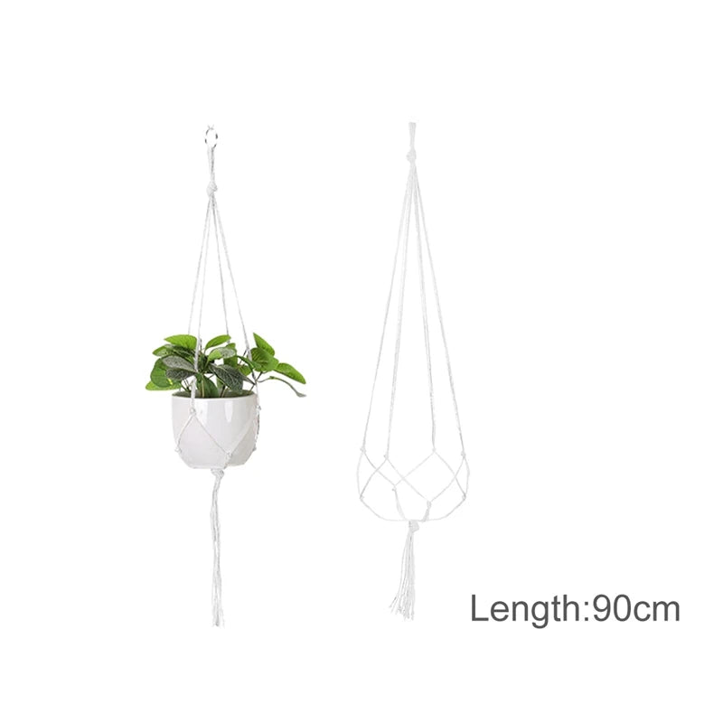 Hanging Plant Handmade Macrame Plant Hanger Flower Pot Planter Hanger Wall Decor Courtyard Garden Hanging Planter