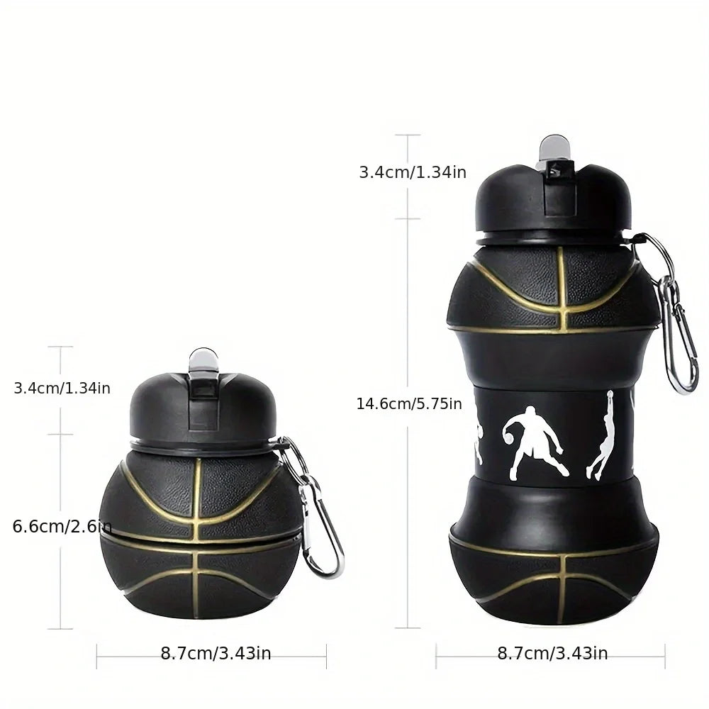 Foldable Football/basketball Silicone Water Bottle