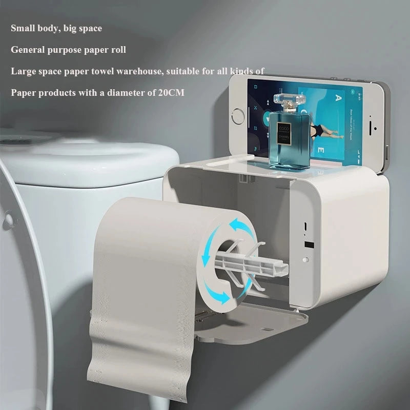 Induction Toilet Paper Holder Shelf Automatic