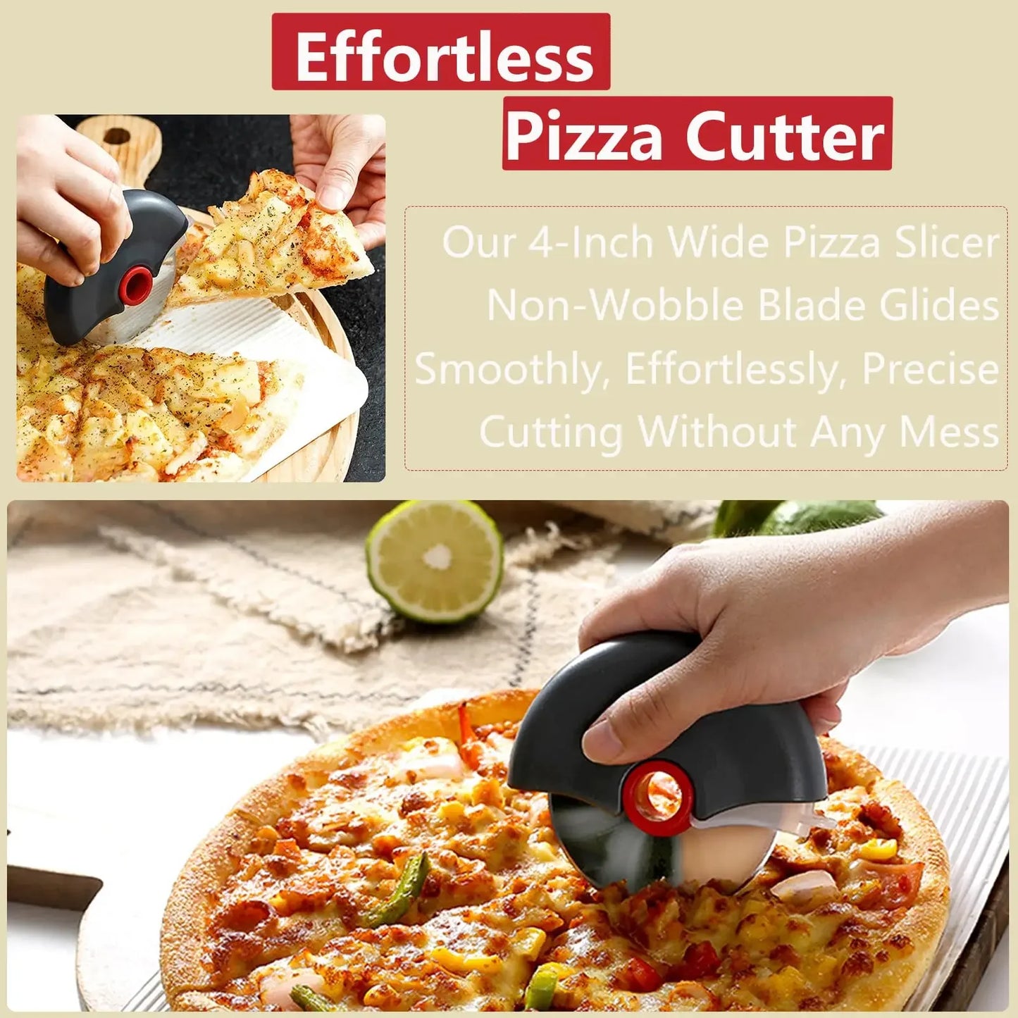 Stainless Steel Roller Cutter Multi-purpose Pizza
