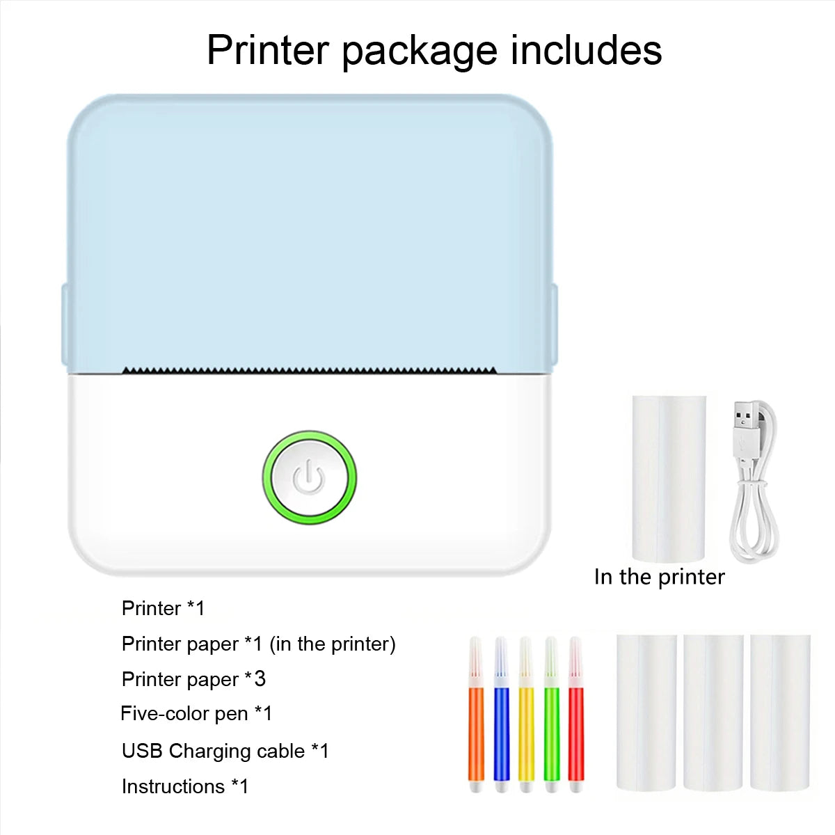 Mini Portabl Printer Inkless Sticker Maker
