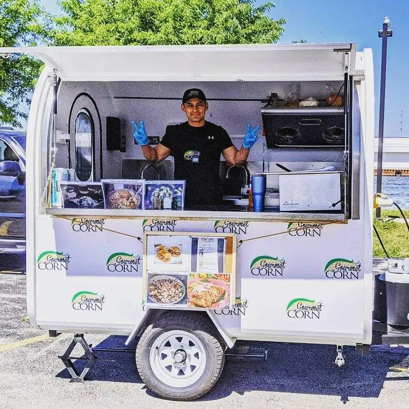 Trailer Full Stainless Steel Tricycle  Carts Food Vending Cart