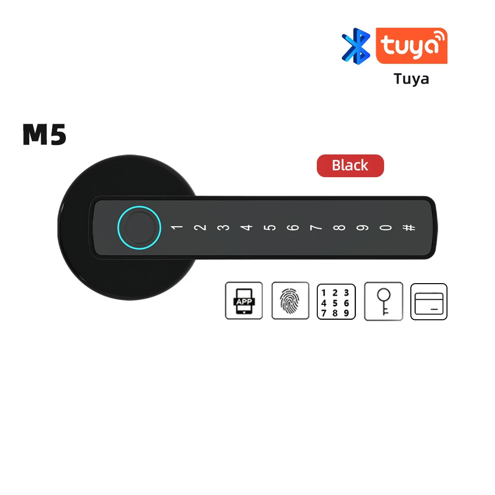 RAYKUBE M5 Tuya BLE Fingerprint Door Lock Digital Electronic Lock with Password/Key/IC Card/ Smartlife