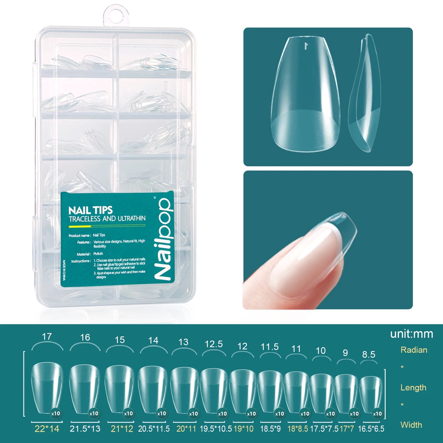 Nailpop Soft Gel Tips for Nails Acrylic