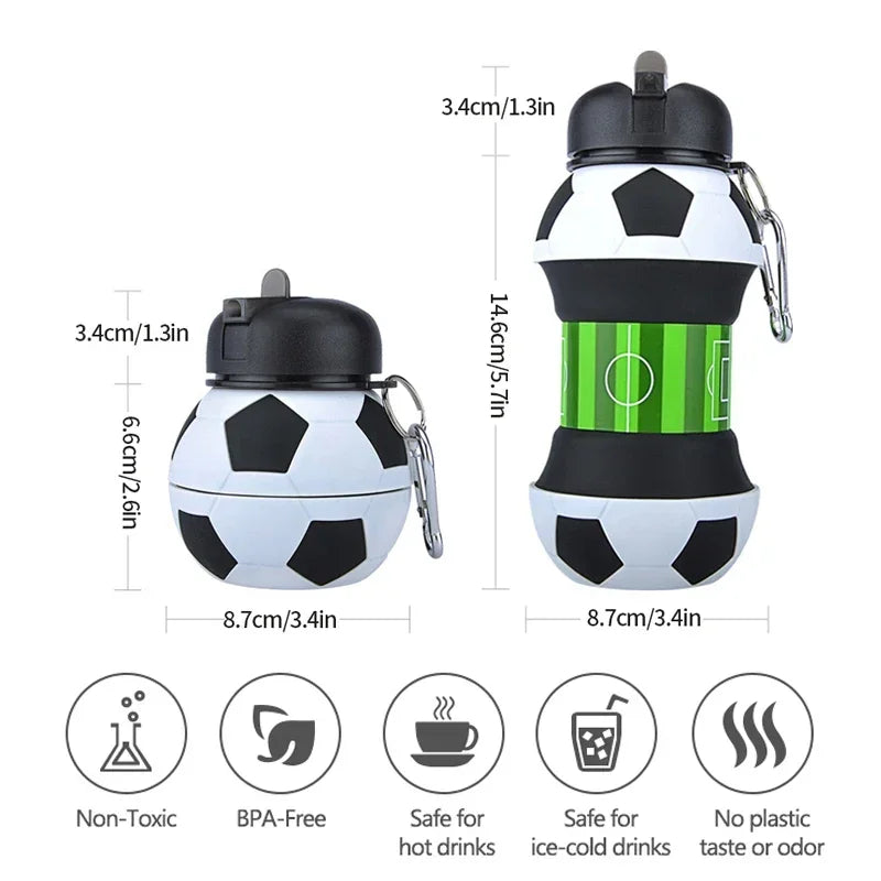 Foldable Football/basketball Silicone Water Bottle