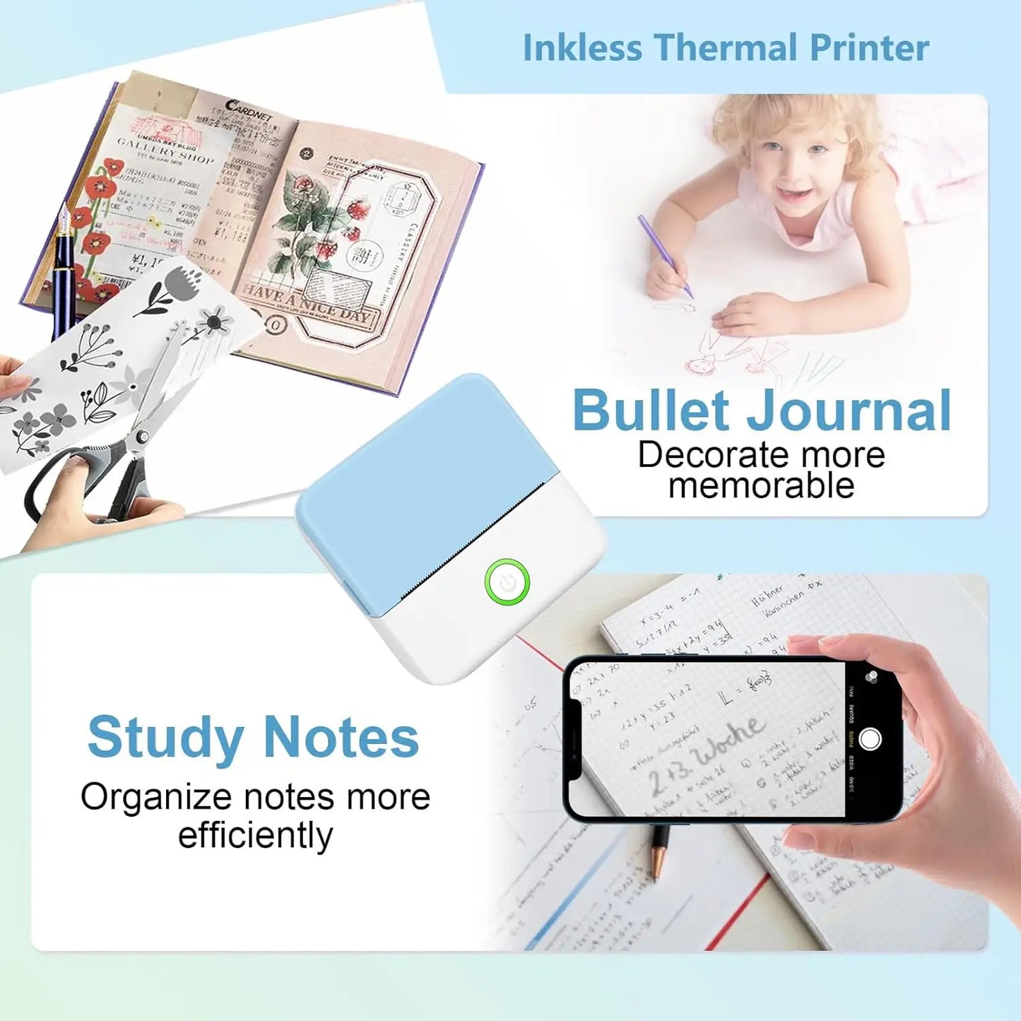 Mini Portabl Printer Inkless Sticker Maker