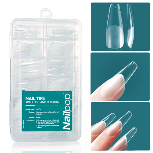 Nailpop Soft Gel Tips for Nails Acrylic Material
