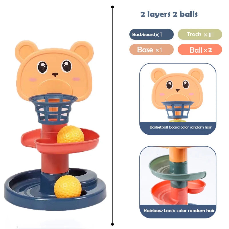 Rolling Ball Pile Tower Early Educational Toy for Babies