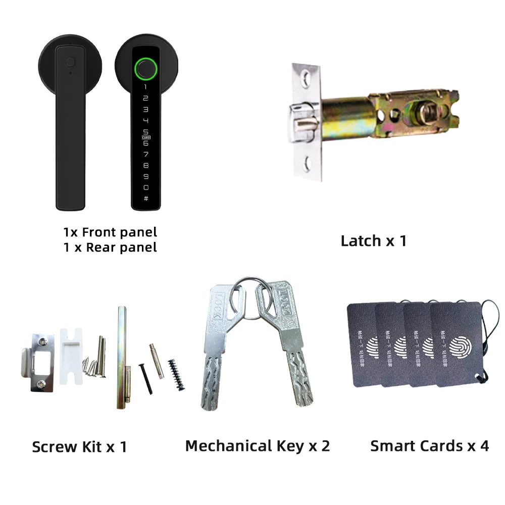 RAYKUBE M5 Tuya BLE Fingerprint Door Lock Digital Electronic Lock with Password/Key/IC Card/ Smartlife