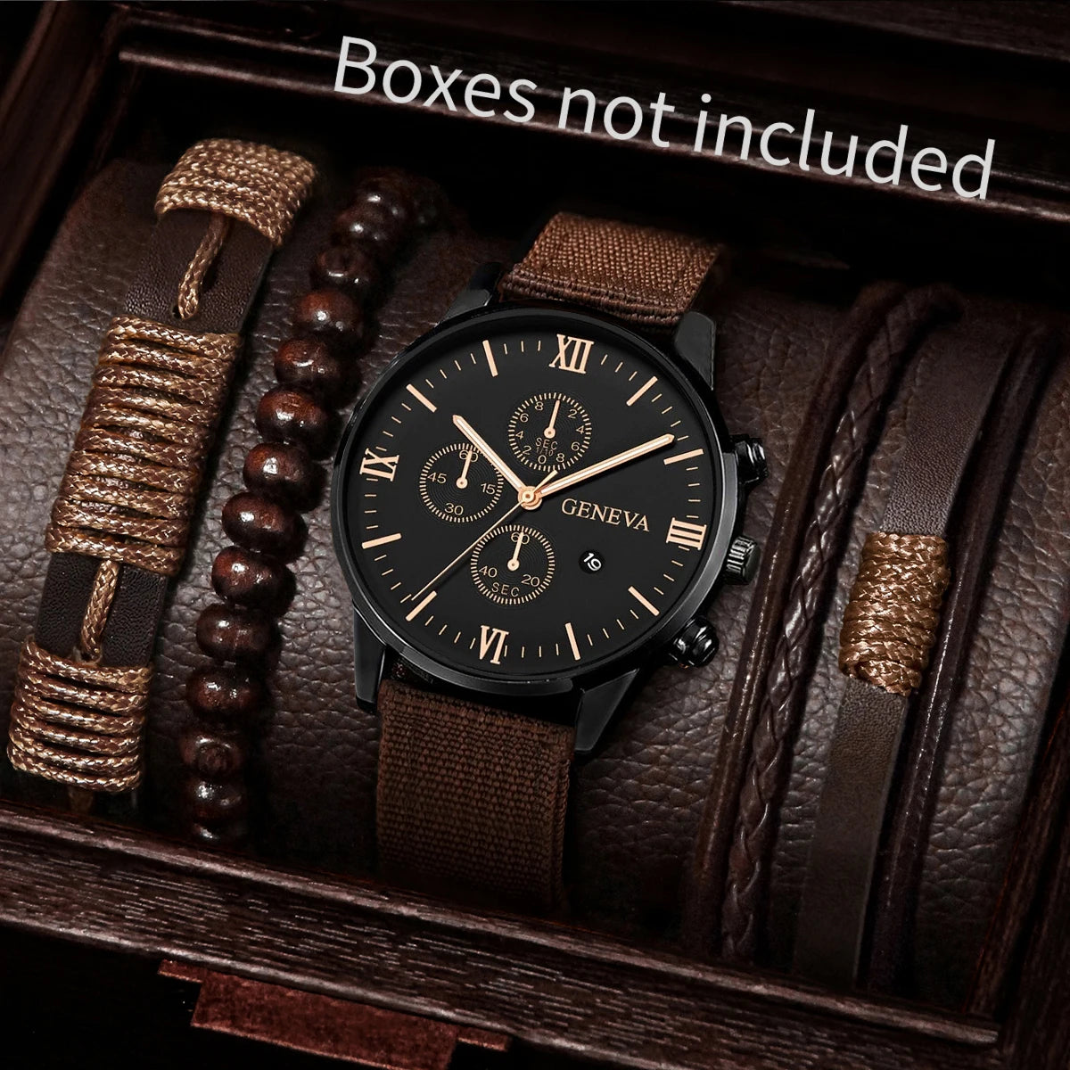 Fashion Men Watches Casual Nylon Band Male's Quartz Watch Bracelets Set Relogio Masculino Reloj Hombre（Without Box）