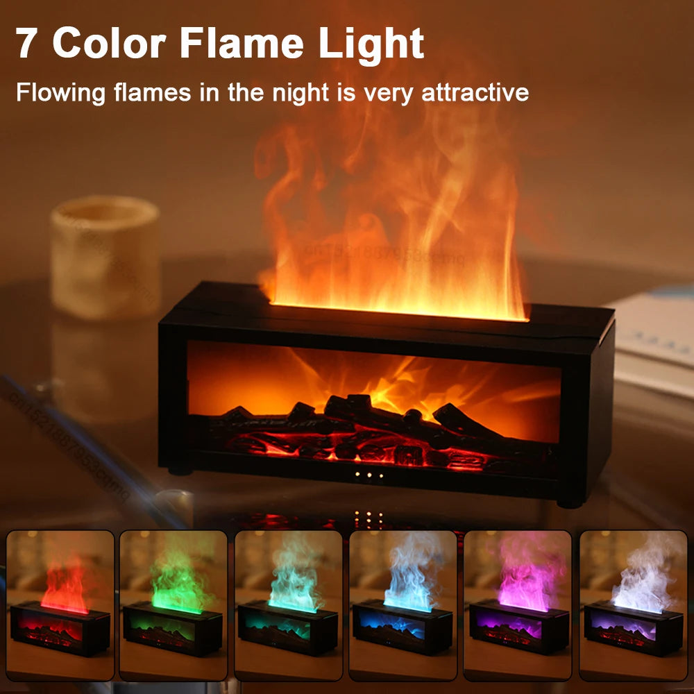 Air Humidifier Essential Oil Diffuser Flame Aroma