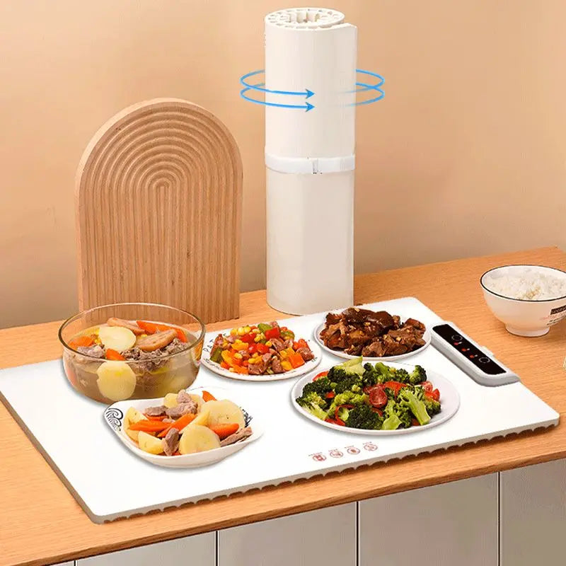 Foldable Food Warmer Plate with Adjustable Temperature Control