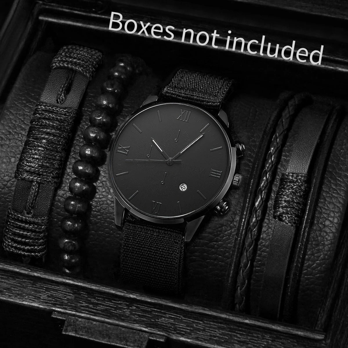 Fashion Men Watches Casual Nylon Band Male's Quartz Watch Bracelets Set Relogio Masculino Reloj Hombre（Without Box）