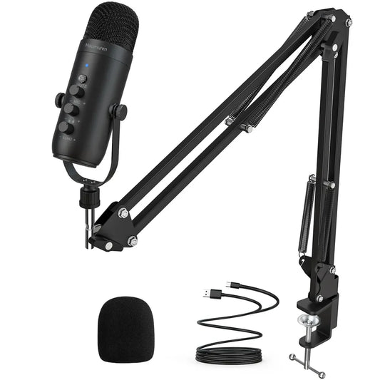 Haomuren  Microphone Studio Cardioid Condenser Mic Kit with Boom Arm For Recording YouTube