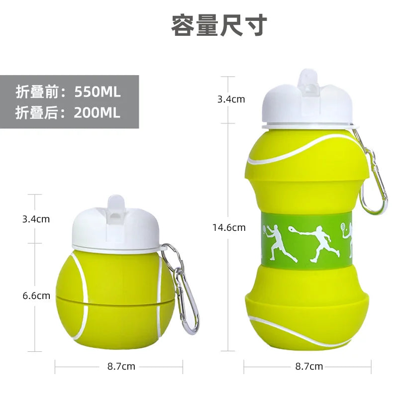Foldable Football/basketball Silicone Water Bottle
