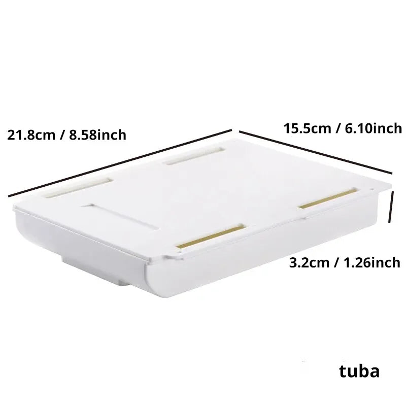 Hidden makeup pen holder under desk