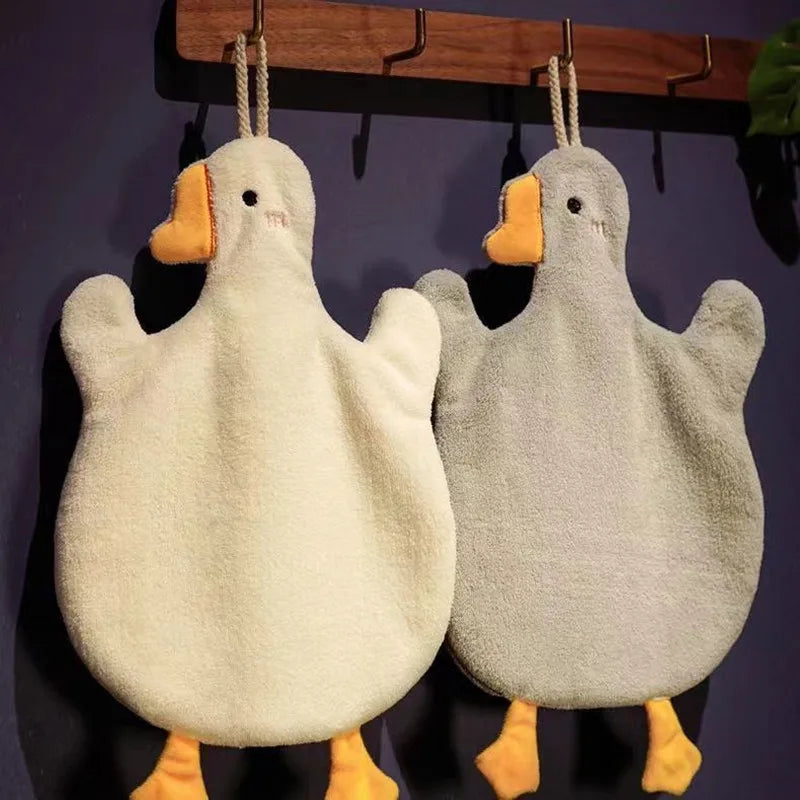 Cartoon Goose Hand Towel Kitchen Bathroom and Toilet
