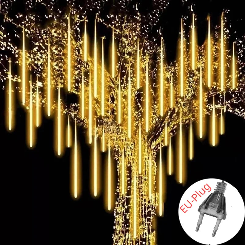 Solar Meteor Shower Rain String Lights