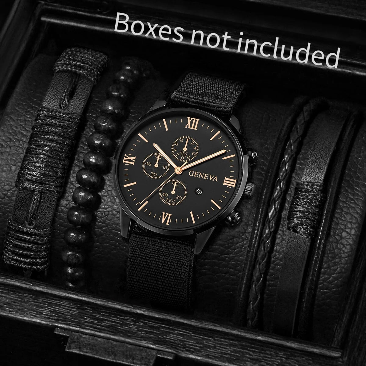 Fashion Men Watches Casual Nylon Band Male's Quartz Watch Bracelets Set Relogio Masculino Reloj Hombre（Without Box）
