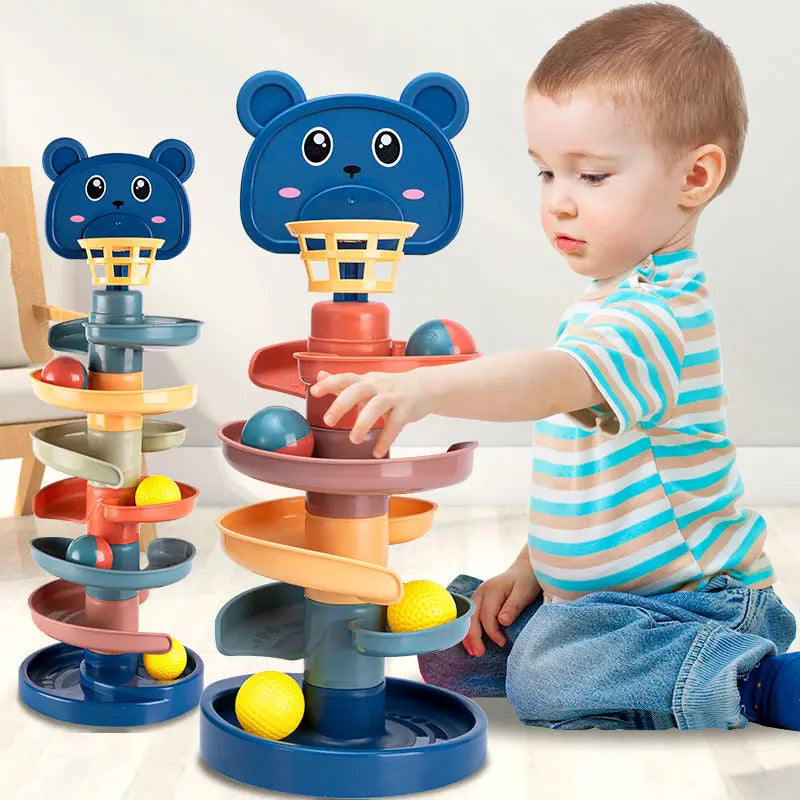 Rolling Ball Pile Tower Early Educational Toy for Babies