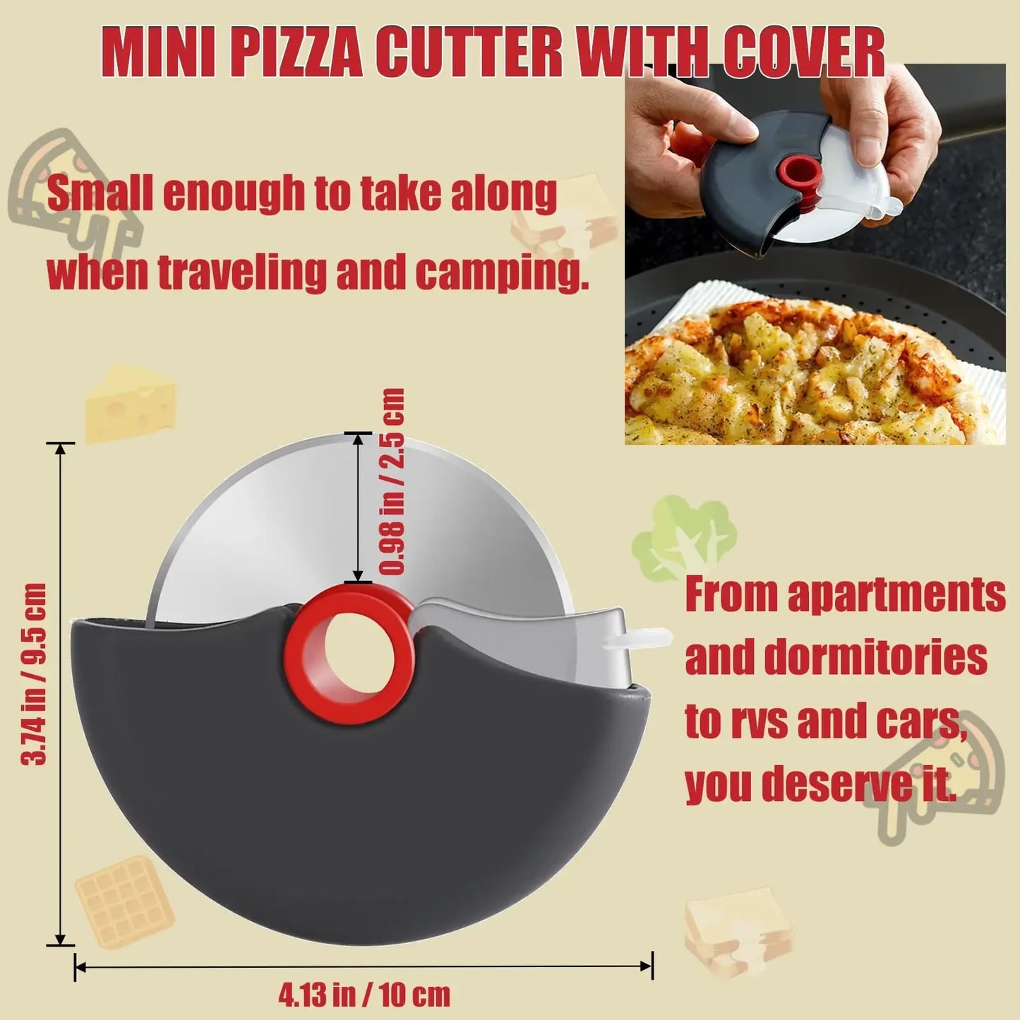 Stainless Steel Roller Cutter Multi-purpose Pizza