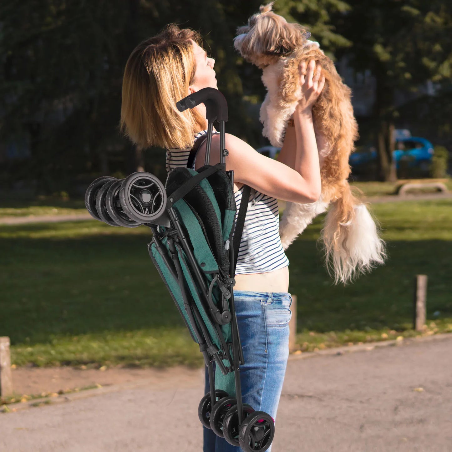 Lightweight foldable animal stroller