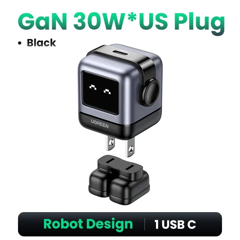 【US Plug】UGREEN 65W 30W GaN Charger Robot Design