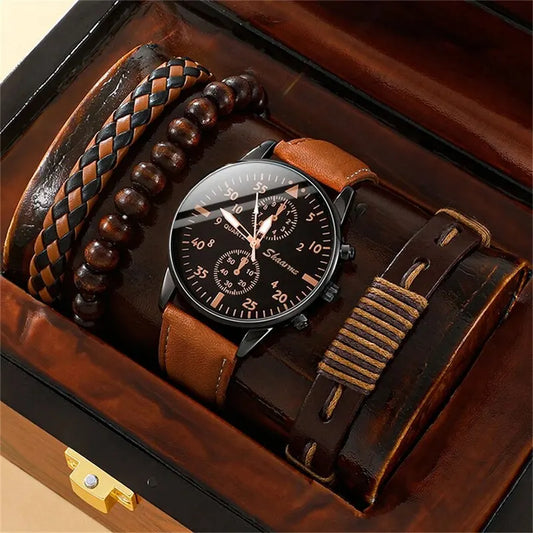 r Quartz Wrist Watches for Men Gift Set Relogio Masculino
