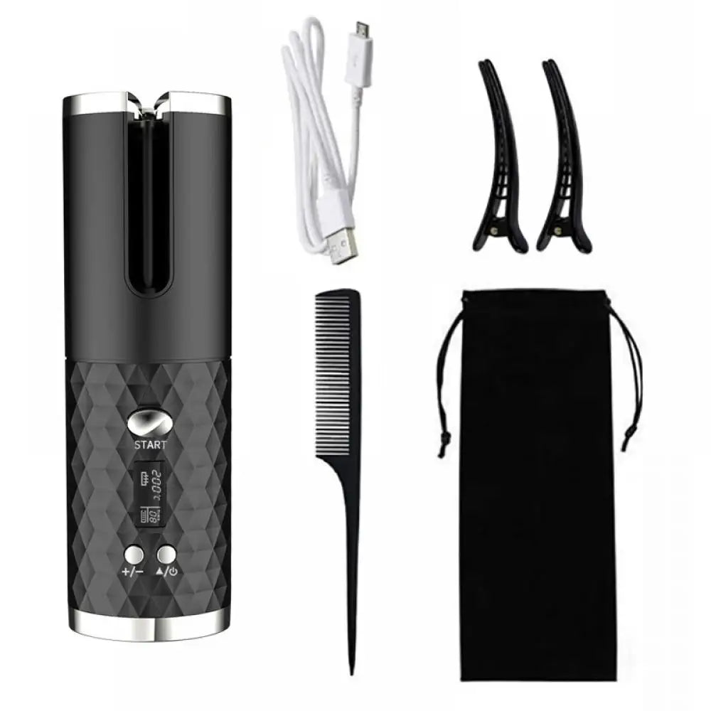 Automatic Wireless Hair Curler Cordless Rotating USB Rechargeable