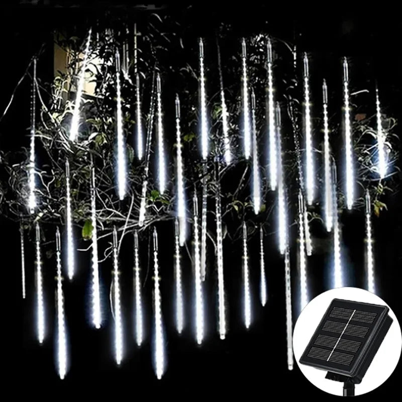 Solar Meteor Shower Rain String Lights