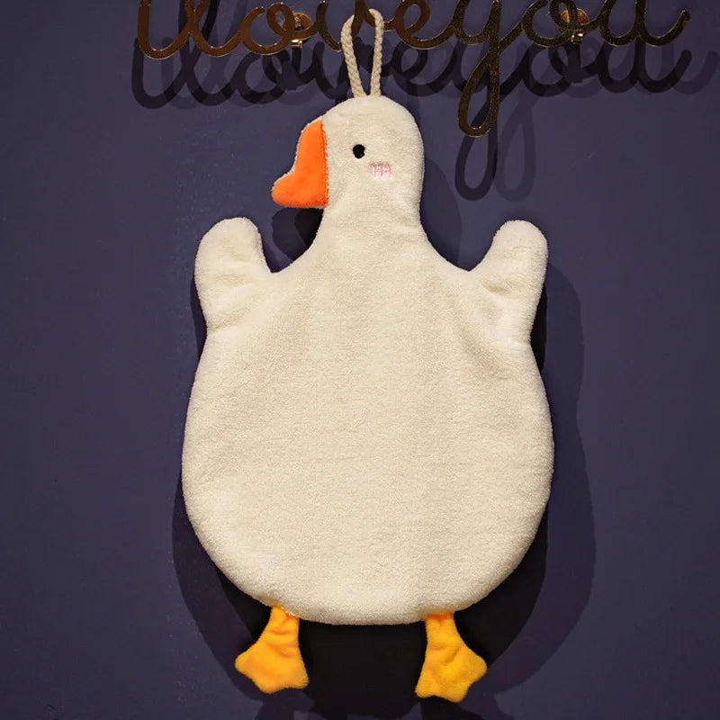 Cartoon Goose Hand Towel Kitchen Bathroom and Toilet